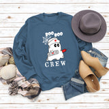 BOO BOO CREW Lettre Lâche Automne/Hiver Bas Manches Longues Pull Femme
