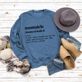Momsicle Fashion Round Neck Plus Size Printed Women's Long Sleeve Loose Printed Sweater