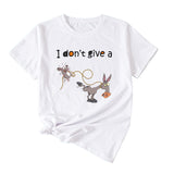 Damen-T-Shirt mit Aufschrift „I Don't Give A Funny Pattern“, lässig, kurzärmelig