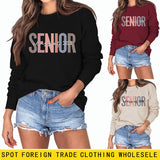 Spot Senior Class of 2023 Letter Lockerer, lässiger Langarmpullover für Damen