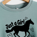 Just A Girl Who Loves Horses Letter Love Horse Long Sleeve Sweater