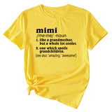 Damen-Hemd mit englischem Buchstaben „Mimi“, lässig, Rundhalsausschnitt, lockeres Kurzarmhemd