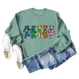 Women's Cute Bear Print Round Neck Loose Autumn and Winter Long-sleeved Sweater Women