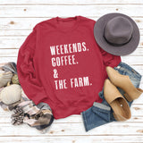 WEEK-END CAFÉ Col Rond Pull Ample à Manches Longues Femme
