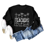 Teachers Plant Seeds Round Neck Letter Loose Long Sleeve Sweater