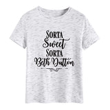 Sorta Sweet Sorta Fashion Damen T-Shirt mit Rundhalsausschnitt und kurzen Ärmeln