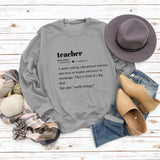 Teacher Love Letter Fashion Loose Ladies Long Sleeve Casual Plus Size Sweater