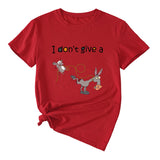 Damen-T-Shirt mit Aufschrift „I Don't Give A Funny Pattern“, lässig, kurzärmelig