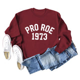 Cross Border PRO ROE 1973 Fashion Damen Großer Langarm Rundhalspullover Damen