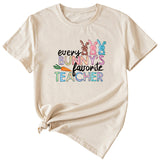 T-shirt décontracté à manches courtes imprimé Every Bunny's Bunny's Bunny pour femme