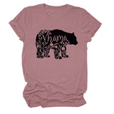Hauts pour femmes Mama Bear T-shirt décontracté à manches courtes avec lettre pour femme
