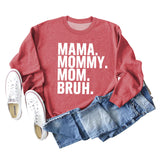MAMA MOMMY MOM Fashion Letter New Long Sleeve Round Neck Sweater