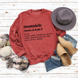 Momsicle Fashion Round Neck Plus Size Printed Women's Long Sleeve Loose Printed Sweater