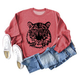 GAME DAY Tiger Letter Loose Bottom Lange Ärmel Übergröße Sweatshirt Damen