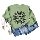 You Know Fall Shit Crew Neck Letter Loose Long Sleeve Plus Size Sweater