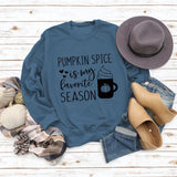 PUMPKIN SPICE IS MY LETTER LOVE PUMPKIN Rundhalsausschnitt Langarm-Sweatshirt für Damen in Übergröße