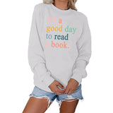 Buchstaben bedruckter lässiger Rundhals-Mode-Pullover für Damen
