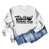 Paresseux Running Team lettre imprimé décontracté à manches longues pull à fond (femmes)