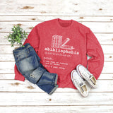 Round Neck Tops Long Sleeve Abibliophobia Loose Print Sweatshirt