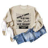 WHEN IT COMES TO MY Letter Fashion Loose Long-sleeved Sweater Girl