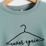 Plus jamais cintre lettre impression mode ample à manches longues grande taille pull pour les femmes
