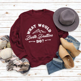 What Would Beth Duttonwish Autumn and Winter Long-sleeved Letter Casual Sweater
