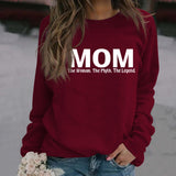 Maman la femme le mythe Spot lettre ample à manches longues grande taille pull