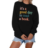 Buchstaben bedruckter lässiger Rundhals-Mode-Pullover für Damen