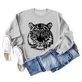 GAME DAY Tiger Letter Loose Bottom Lange Ärmel Übergröße Sweatshirt Damen