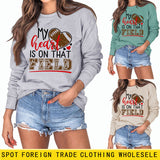 Mon cœur est sur ce terrain Sweat-shirt ample pour femmes