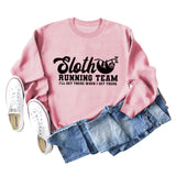 Paresseux Running Team lettre imprimé décontracté à manches longues pull à fond (femmes)
