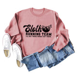 Paresseux Running Team lettre imprimé décontracté à manches longues pull à fond (femmes)