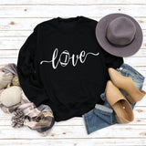 Love Baseball Letter Printing Fashion Autumn and Winter Bottoming Long Sleeve Round Neck Sweater (women)