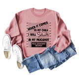 WHEN IT COMES TO MY Letter Fashion Loose Long-sleeved Sweater Girl