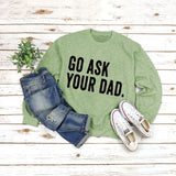 Rundhals-Oberteile mit Buchstaben, langärmelig, GO ASK-Aufdruck, lockeres Sweatshirt