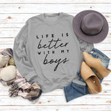 Round Neck Letter Top Women's Sweater LIKE IS Better Sweater Printing