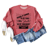 WHEN IT COMES TO MY Letter Fashion Loose Long-sleeved Sweater Girl