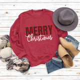 Sweat-shirt à manches longues pour femmes, joyeux noël, mode lettre automne hiver