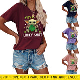 C'est ma chemise porte-bonheur, motif amusant, col rond, manches courtes, femme