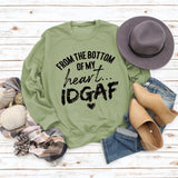 Von unten Buchstaben Rundhals Damen Tops Langärmeliges Bedrucktes Loses Sweatshirt