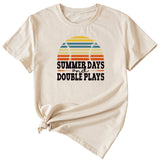 Summer Days Women's Crewneck Letter Short Sleeve T-shirt