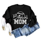 Baseball Mom Baseball Brief Druck Herbst/Winter Baseball Langarm Plus Größe Pullover Mädchen