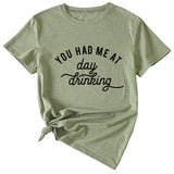 Lässiges, lockeres Kurzarm-T-Shirt mit Aufschrift „You Had Me At Day“.