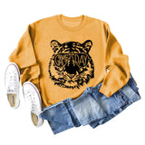 GAME DAY Tiger Letter Loose Bottom Lange Ärmel Übergröße Sweatshirt Damen