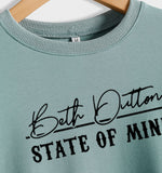 Beth Dutton Damen-Oberteil mit Buchstaben und Rundhalsausschnitt, langärmelig, lockerer Pullover