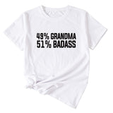 49%GRANDMA Womens Casual Loose Short-sleeved Shirt