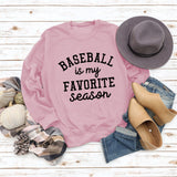 Baseball ist mein Lieblingsbrief Rundhals Großer Langarmpullover