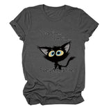 It's Fine I'm Fine T-shirt à manches courtes et col rond avec grandes lettres imprimées