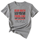 T-shirt à manches courtes et col rond imprimé lettre Dead Math, été décontracté
