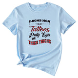 Großes Damen-T-Shirt mit F-Bomb-Mom-Motiv und Tattos